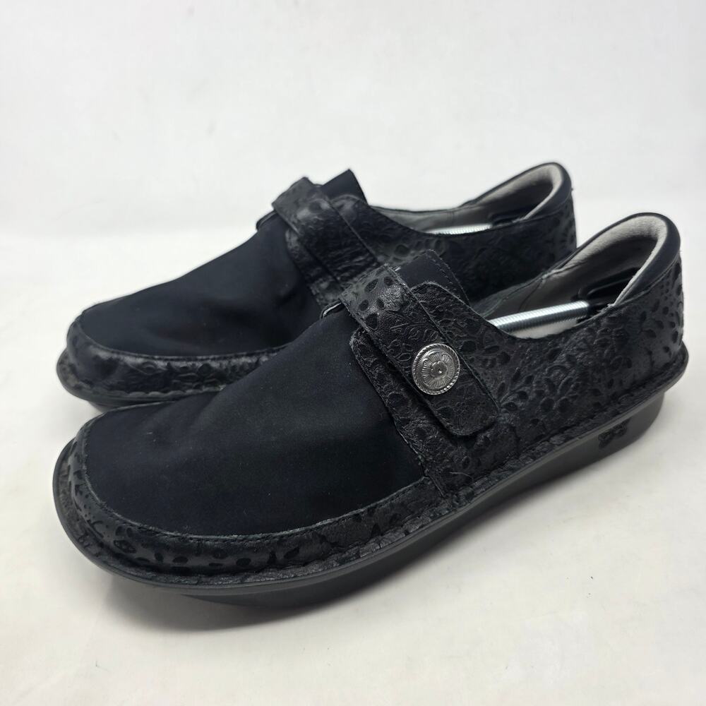 Alegria Black Leather Comfort Walking Shoes Hook & Loop Women’s Size 13